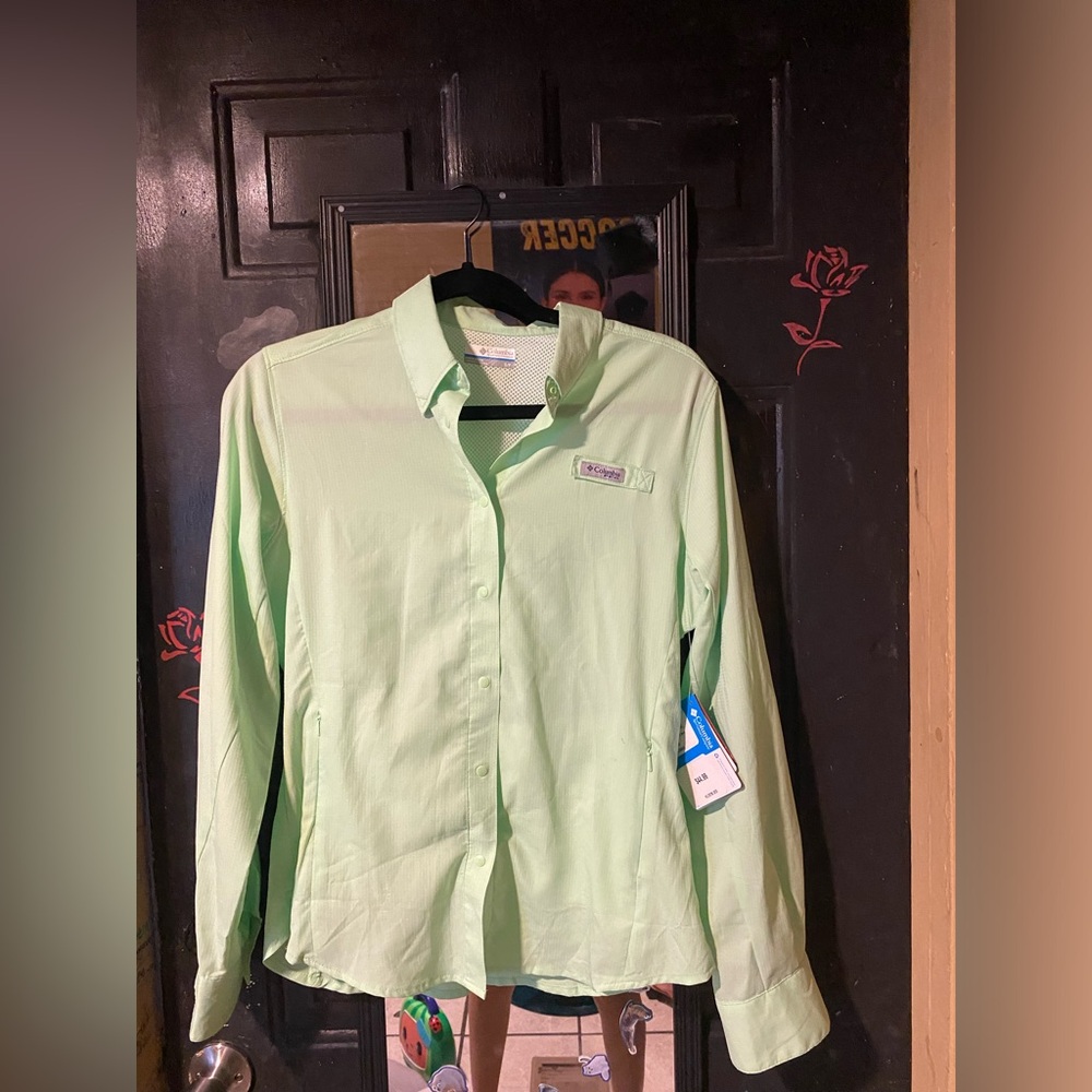 Colombia mint green long sleeve shirt